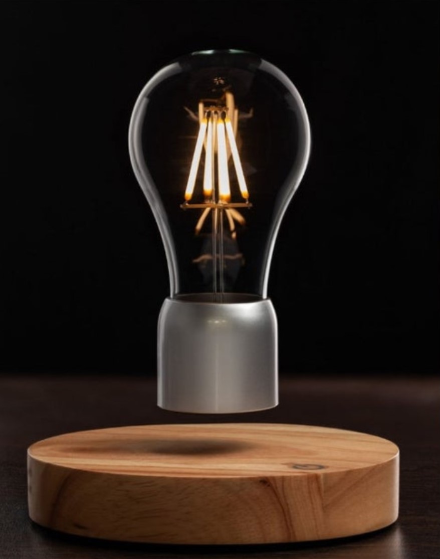 Magnetic Levitating Floating Wireless LED Light Bulb Desk Lamp for Unique Gifts, Room Decor, Night Light