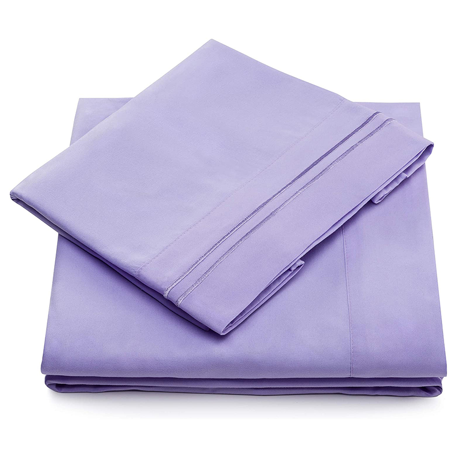 Solid Pattern Microfiber Bed Sheet Set 133 * 60 Fabric Density