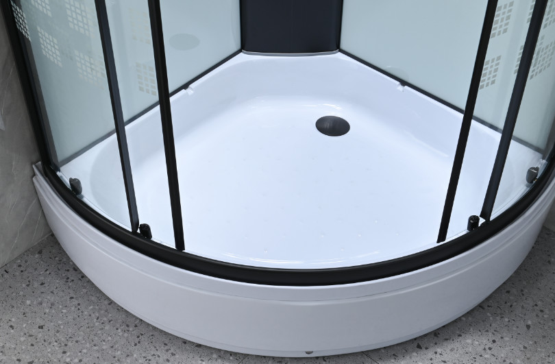 Modern Shower Pods Cabins With Printing Glass And Black Frame