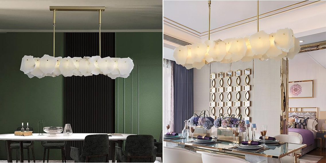 LED Modern Rectangle Luxury Pendant Light Fixtures 15 - 20m2
