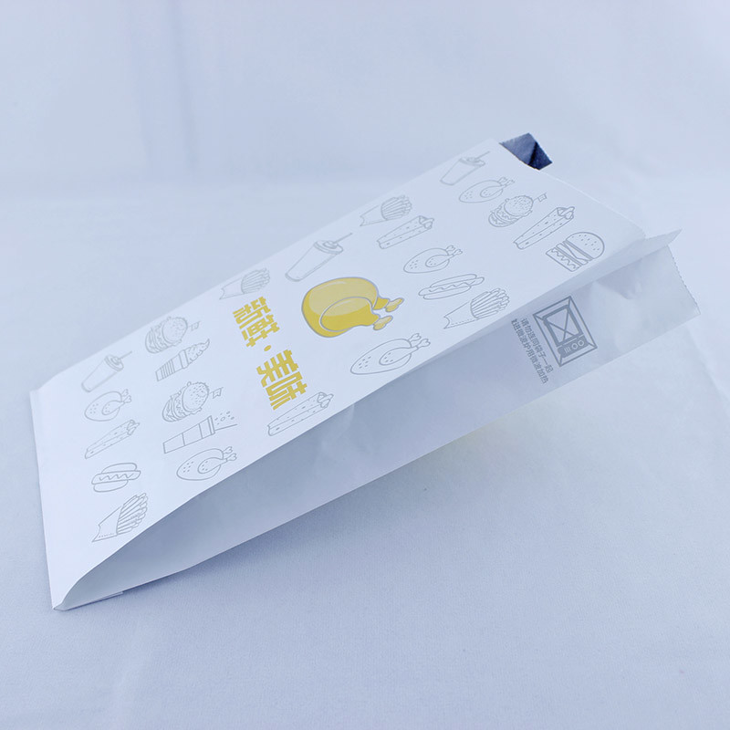 Aluminum Foil Lined Paper Bags Printed Disposable Hot Chicken Food Packaging