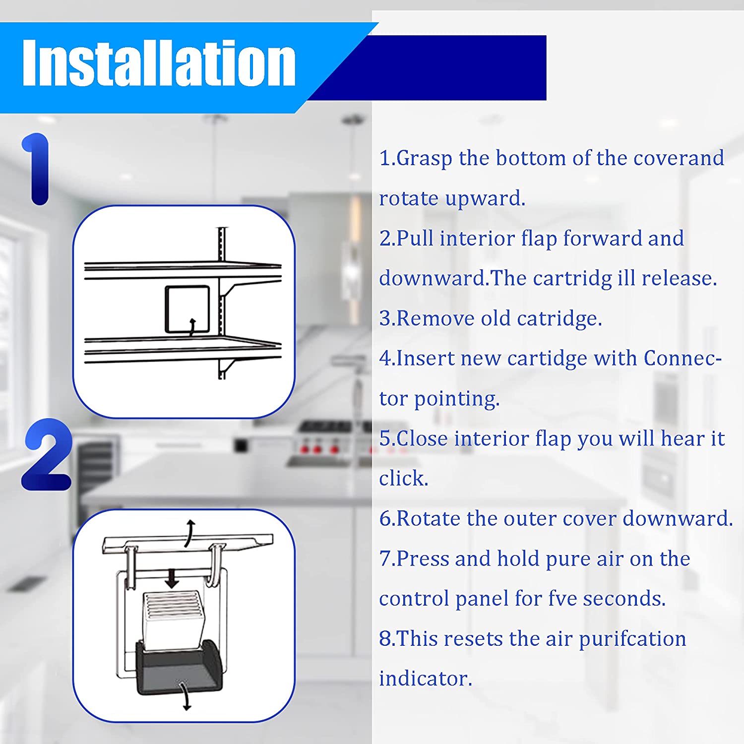 Refrigerator Air Purification Cartridge 7042798 for Faucet-Mounted Applications