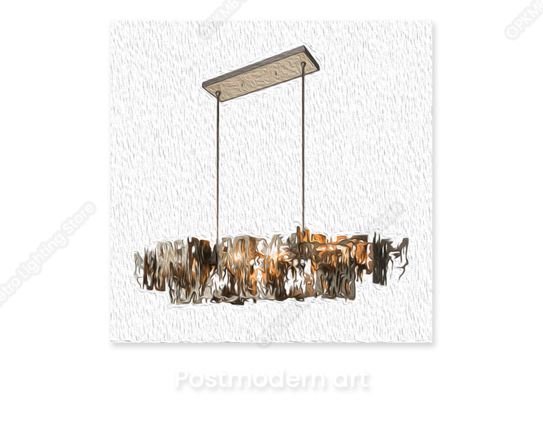 Modern Designer metal fragment Art Chandelier Rectangle Kitchen Island Hanging light(WH-MI-453)