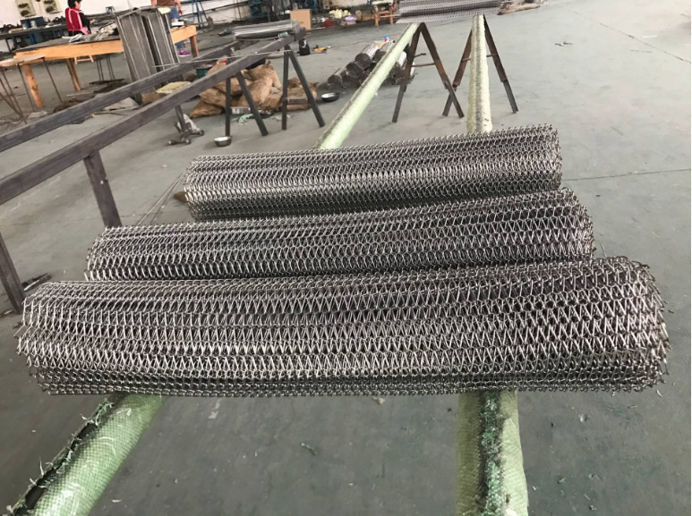 High Load Bearing Honeycomb Conveyor Belt , Food Processing Metal Mesh Conveyor Belt