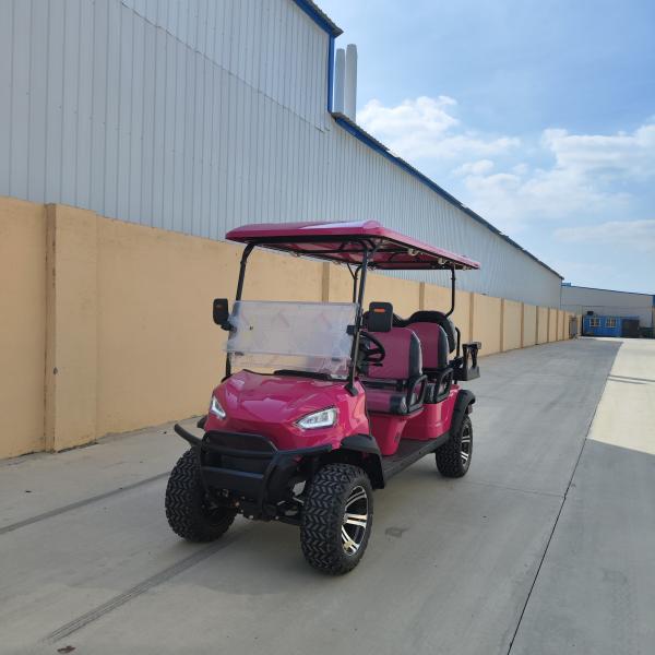 6 Seater Electric Golf Cart 72V Pink Lithium Off Road Street Legal Utility