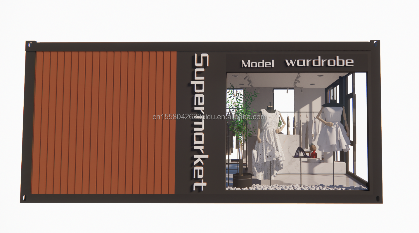 Wall 100mm Wave Sandwich Panel Hotel Container Store Customizable Flat Packaging Quick Installation Prefabricated House