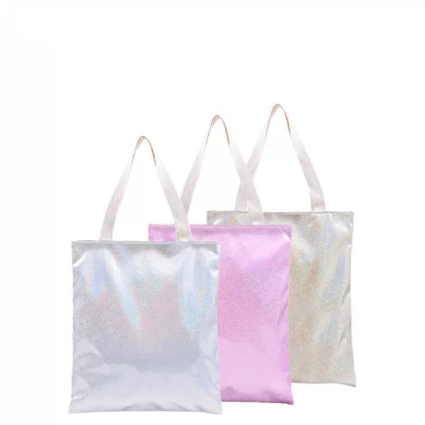 Colorful Glittery Sublimation Shopping Bag Storage Bag With Double-Sided
