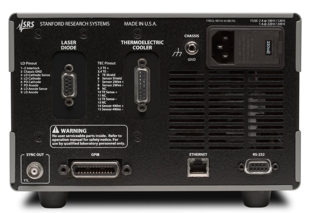 SRS Stanford Research Systems Model LDC500 Series Laser Diode Controller LDC500 LDC501 LDC502
