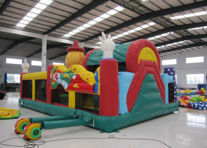 Colourful Funny Clown Inflatable Fun City 8 X 6 X 5m 0.55mm Pvc Tarpaulin Fire Resistance