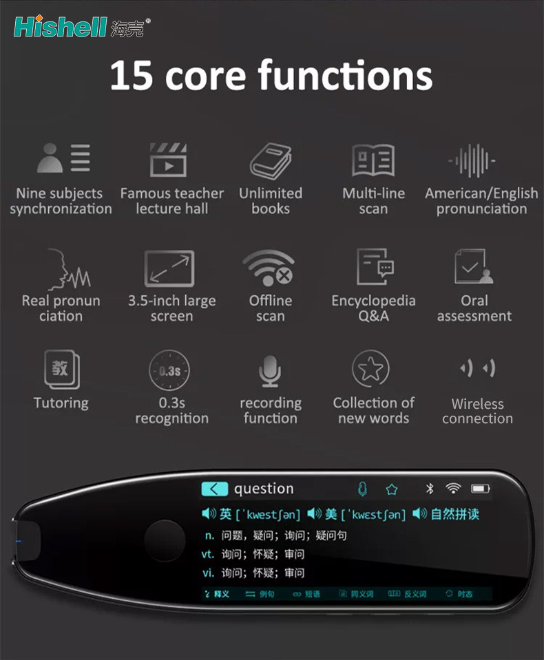 Handheld 1500mAh Voice Language Translators Multifunctional Durable