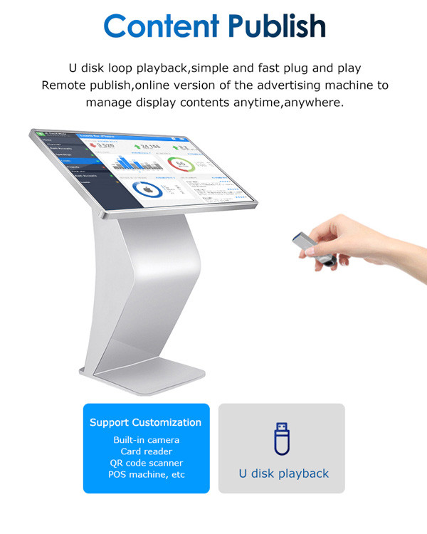 75in 85in Lcd Digital Signage Touch Screen Kiosk With HDMI
