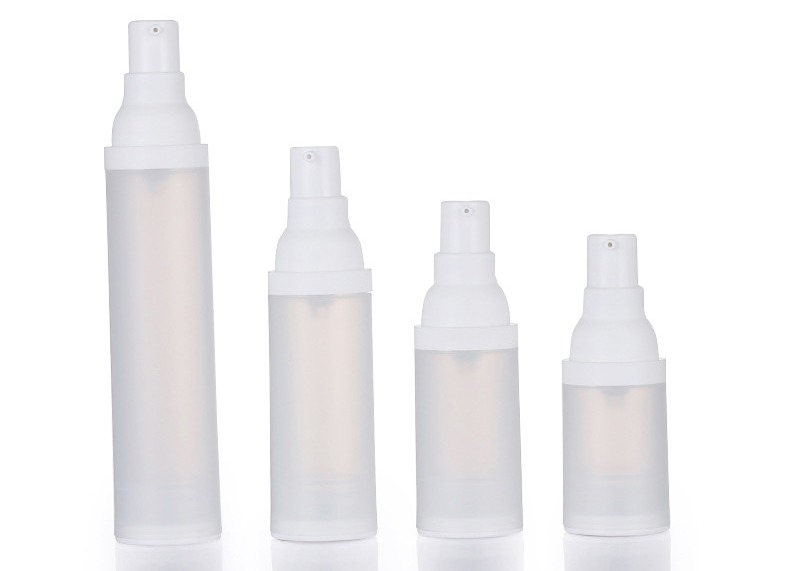 15ml Plastic Cosmetic Airless Pump Bottles Frosted Transparent