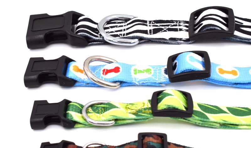 Adjustalbe 1 Inch Dog Bone Pattern Pet Training Nylon Collar Neck 14"-22"