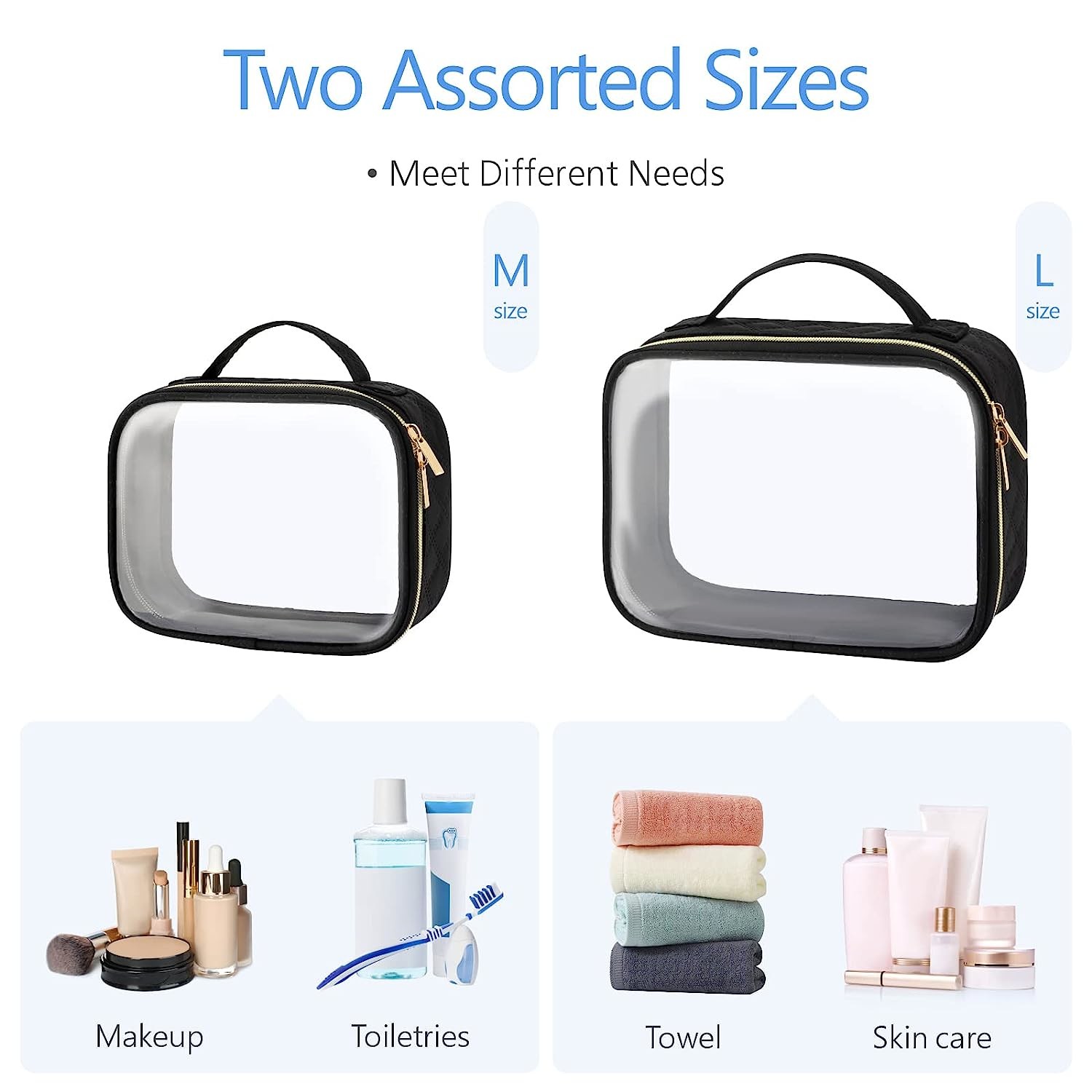 Clear Waterproof Lightweight Cosmetic Bag Toiletry Bags