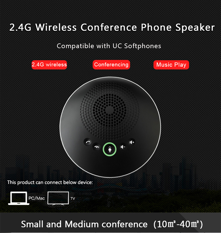 Omni Directional USB Wireless Conference Speakerphone Microphone with 4 Meters Pickup Range