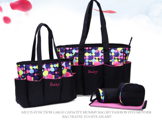 Multi Function Polyester Mommy Bag Portable Mummy Tote Dipper Bag