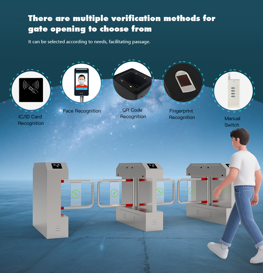 HCW Building Office Building Pedestrian Swing Gate Turnstile Intelligent Anti Collision