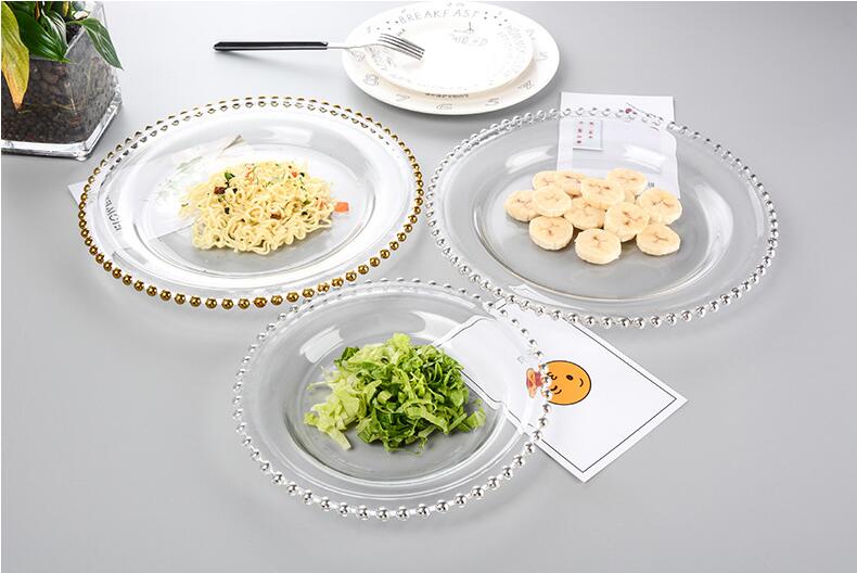 Gold Decorated Glass Charger Plates