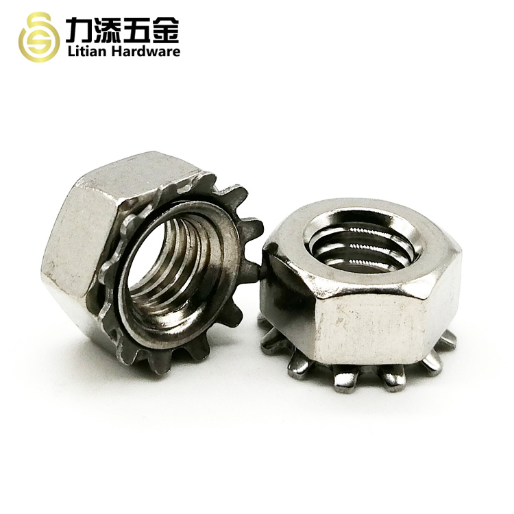 SS304 Tooth Washer Lock Nut , Spheroidizing Cap Lock Nut OEM Available