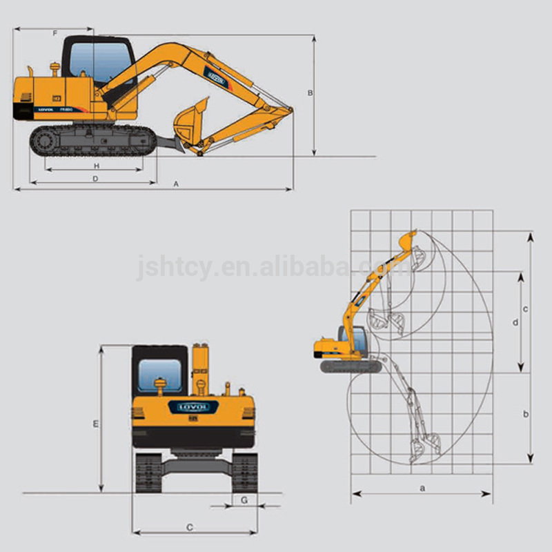 80G excavator Foton hydraulic excavator, crawler excavator Lovol 80