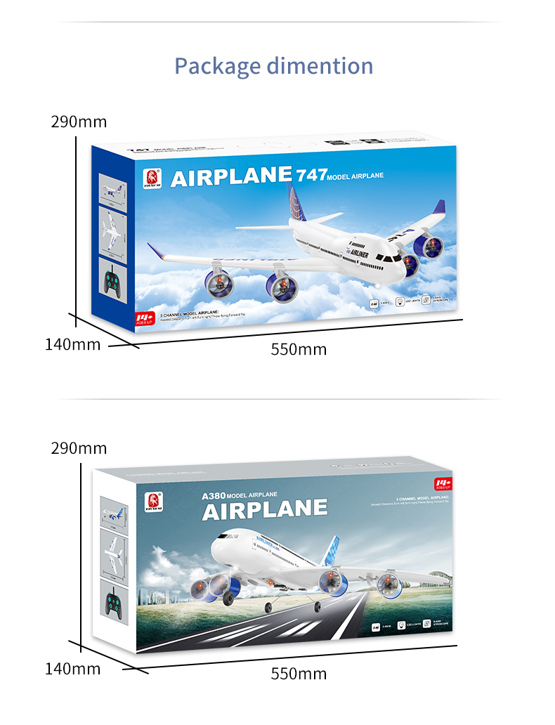 Simulated Remote Controlled Glider 2.4g Fixed Wing Aircraft Ready-to-Go Children's RC Electric Toy Three Passenger Plane