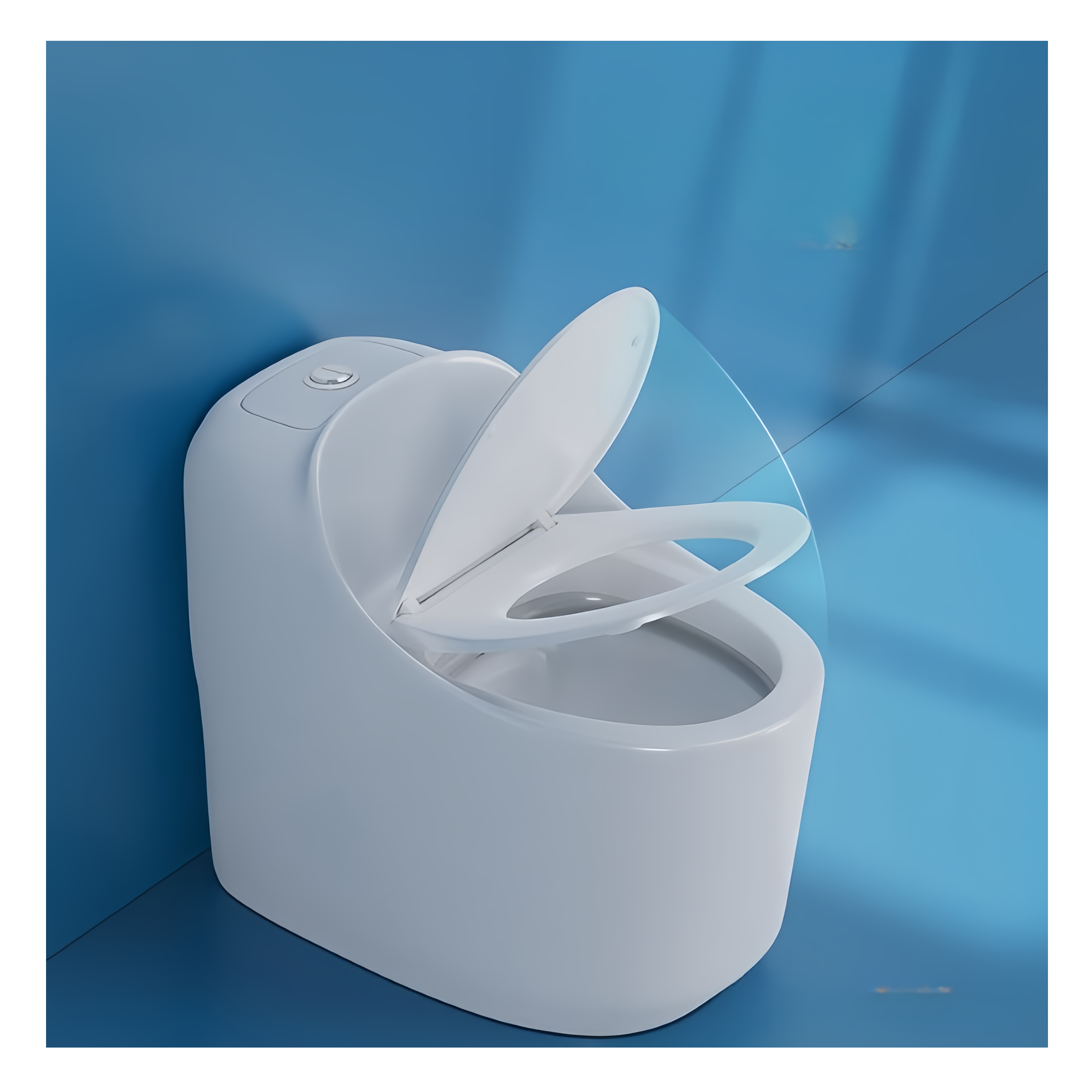 Slowly Closing Seat Cover One-Piece Elongated Non-Electric Toilet for American Market