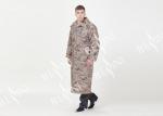 Waterproof Work Clothes Mens Long Raincoat With Hood / Lining Camouflage Printed