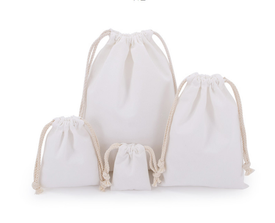 8oz Natural Unbleached Cotton Small Muslin Drawstring Bags 13x16cm