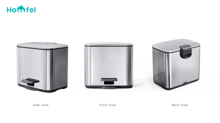 2 Division 3L*2 Capacity Stainless Steel Recycle Bin for Stylish Waste Management
