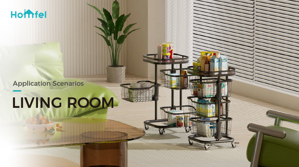 Rotating Storage Organizer Household Utility Cart Multifunctional Rolling Cart