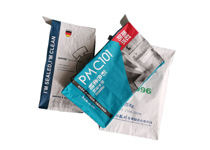 Flat Square Bottom Pasted Valve Multiwall Paper Bags Stable Non Slip Easy To Carry