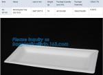 Eco Friendly sugarcane bagasse plates display tray,disposable 5 compartments
