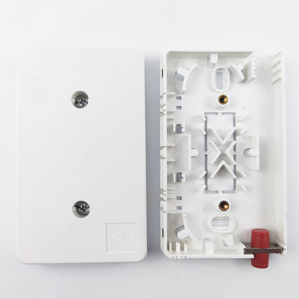 2 Cores UPC Plastic Fiber Optic Faceplate Socket Panel for FTTH Network in White/Gray