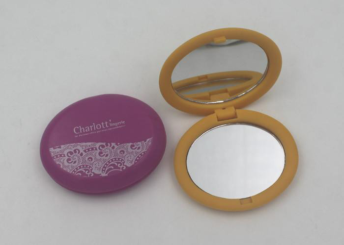 Pocket Size Folding Makeup Mirrors In Plastic Case / Travel Cosmetic Mirror