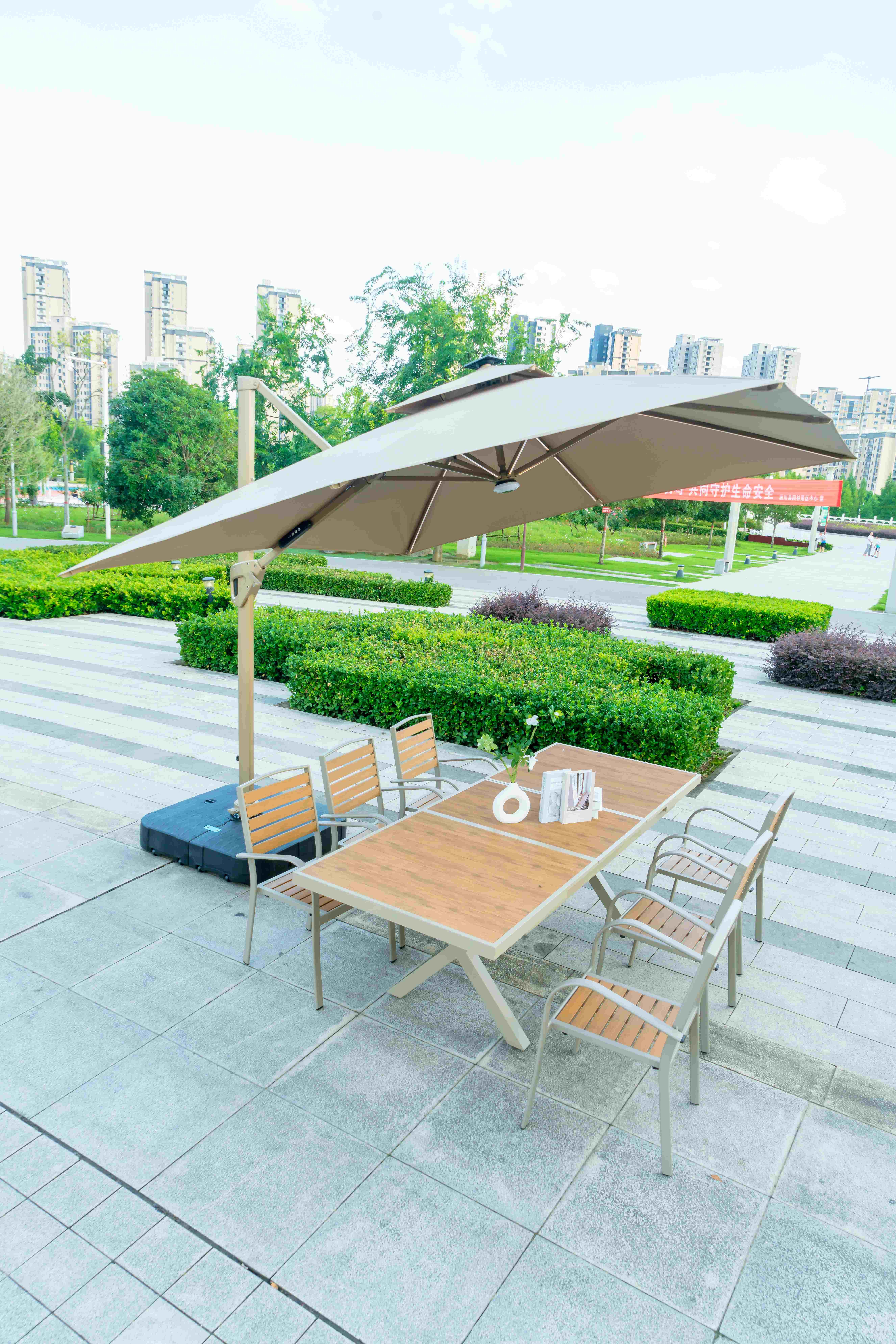 7 Pieces New Design Cheap American Style Cafe Restaurant Plastic Wooden Dining Table And Chairs Ferniture Set