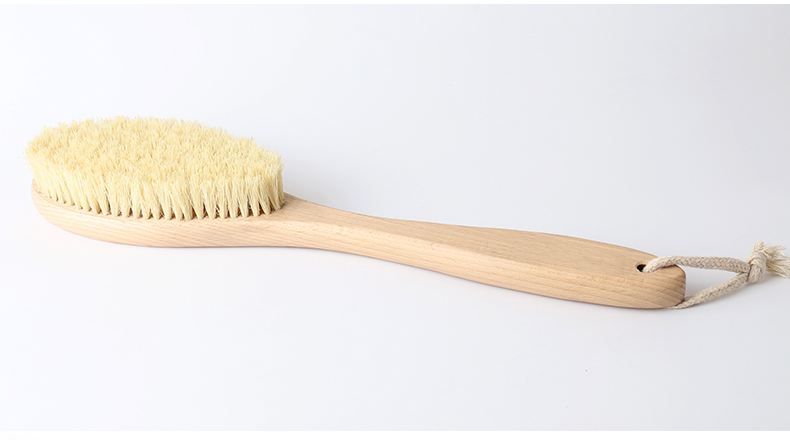 Customizable Bath Shower Brush For Body Dry Skin Natural Beech Wood Sisal Bristles