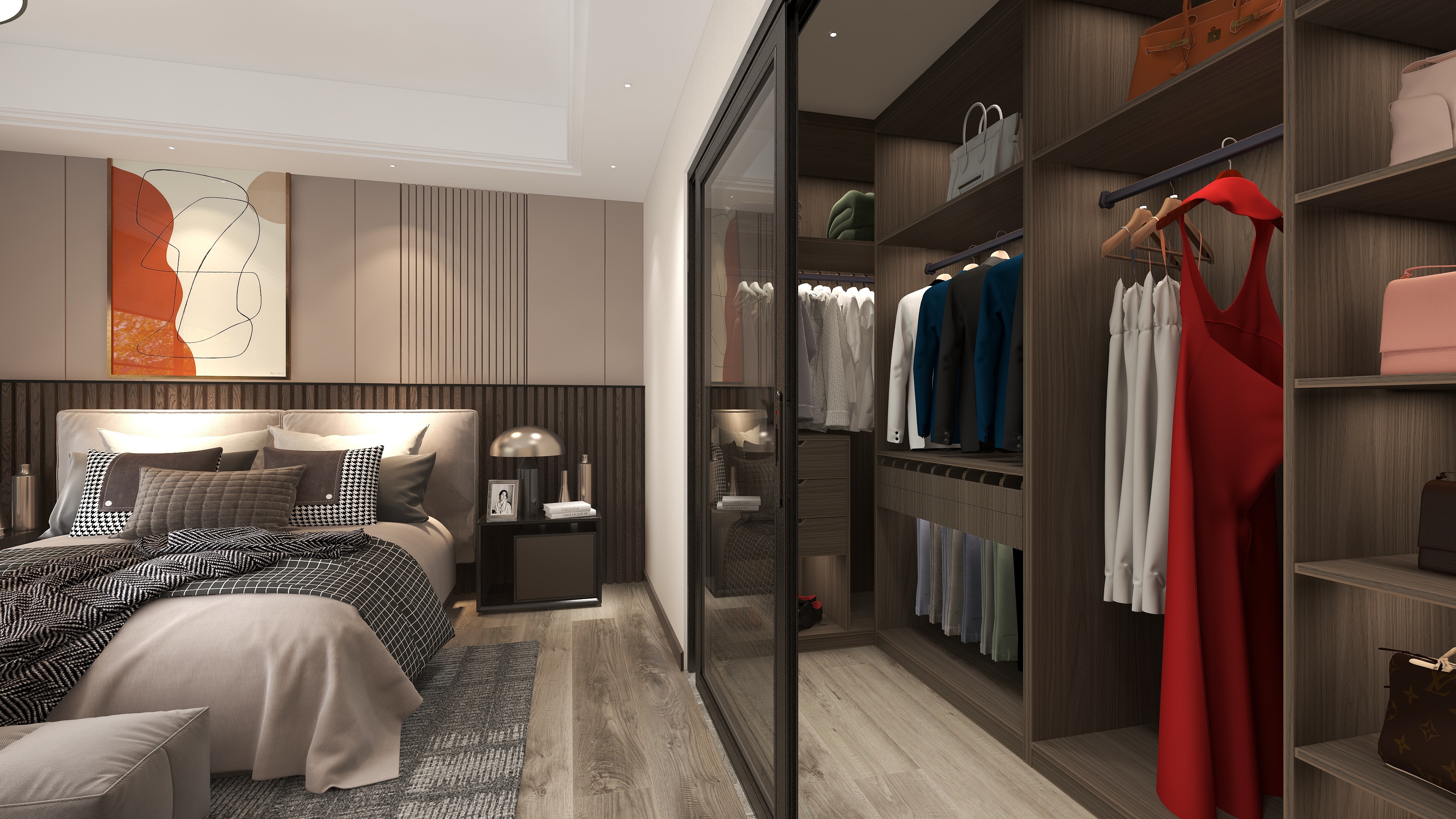 Modern Customized Wooden Wardrobe for Bedroom Storage and Organization Solutions