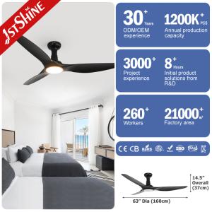 White/Black Modern LED Ceiling Fan With Dimmable Light Remote Control DC Motor