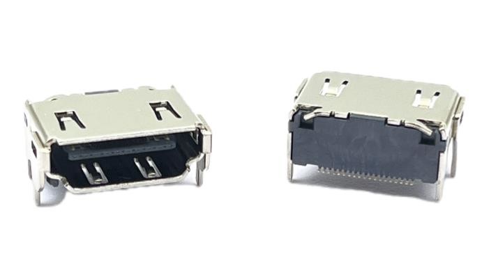 Brass C2680 19Pin STD Female Micro HDMI Socket Connector Panel Grd Flange With Plastic Feet