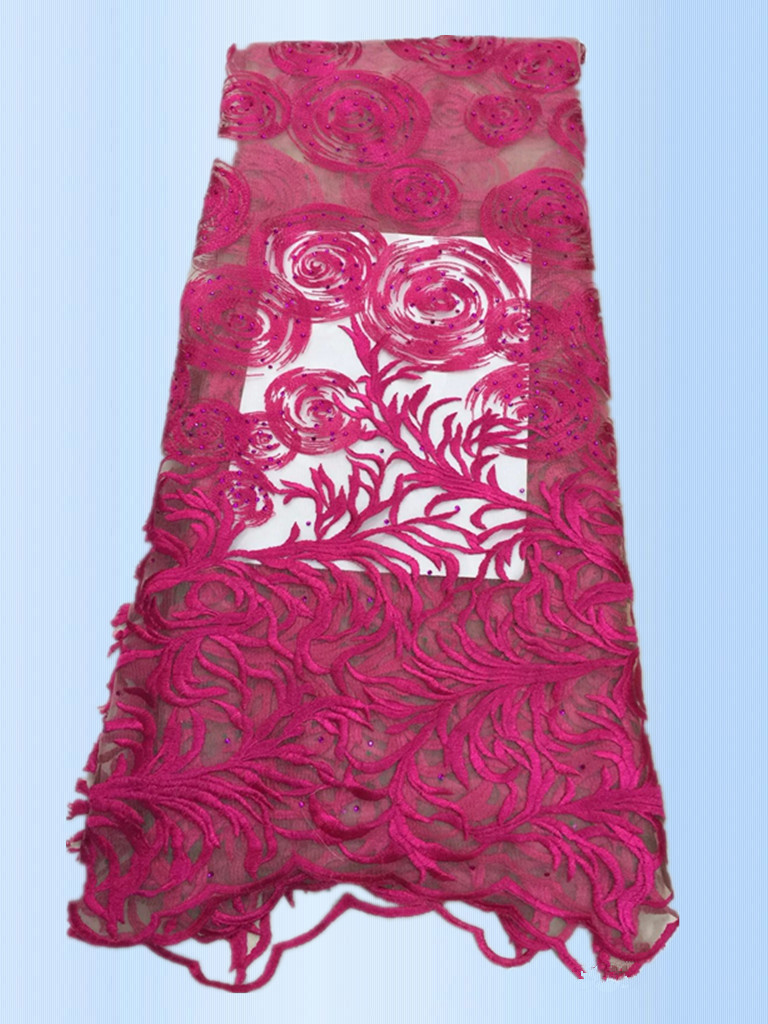 African Lace Fabric 2017 High Quality Lace Peach Tulle Styles Embroidery Laces for Wholesale with different color