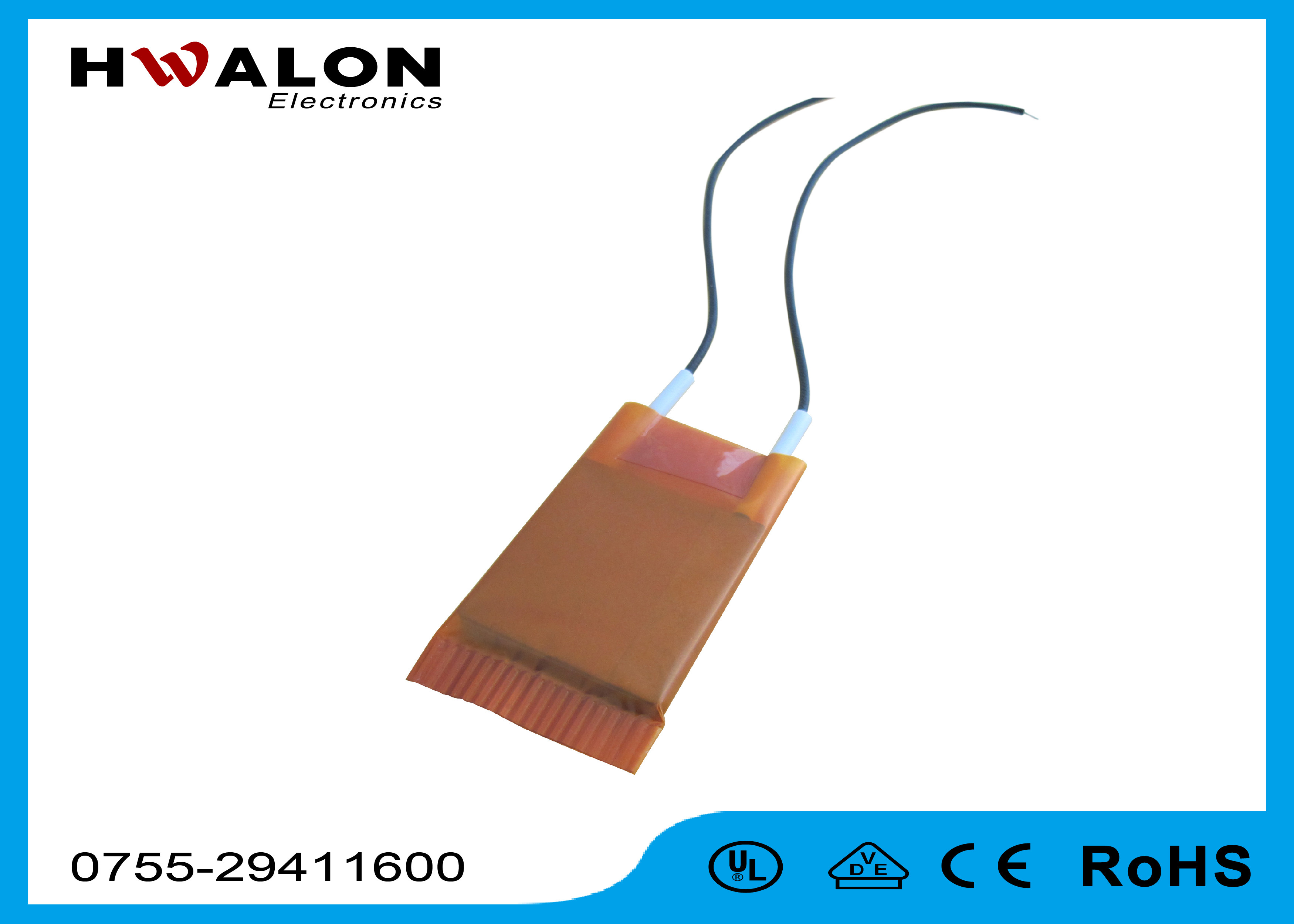 Yellow Two Leads PTC Heating Element 80w - 300w Coffee Maker Heating Element