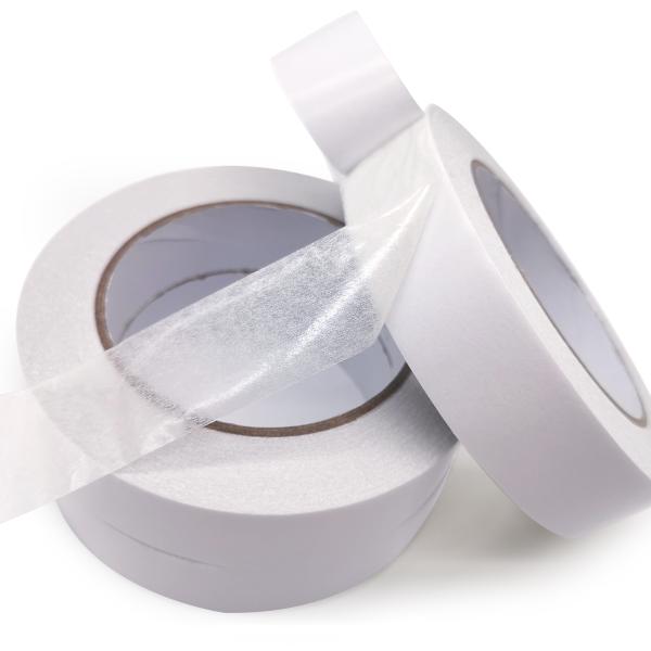 Quality Double Sided Tissue Tape 50m x 30mm Acrylic Adhesive Waterproof for sale