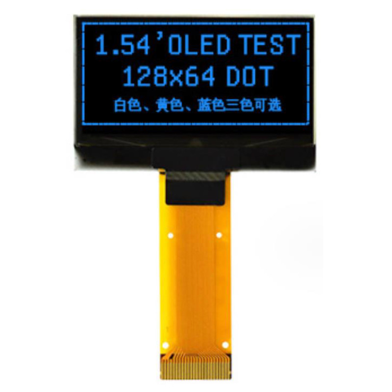 1.54 inch OLED UG-2864KSWMG01 Controller SSD1309 Passive Matrix Monochrome 128 x 64 ZIF FPC Parallel, 4-wire SPI, I2C