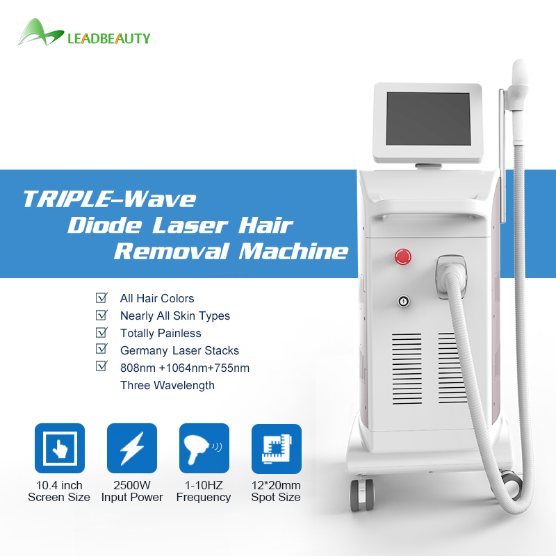 CE FDA 3 Wavelength 755 808 1064 Medical Equipment 600W Beauty 808 nm 10Hz Beauty Machine Laser Diode 808  nm