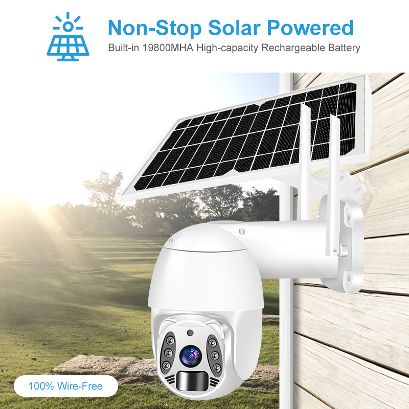 Night Vision Solar Security PTZ Camera Tuya Wifi / 4G Cloud Storage IP Camera