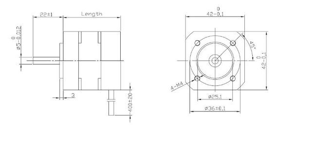 42mm Square Flange Brushless Motor using for Electronic components, automatic doors