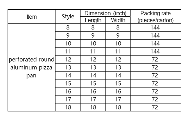 16 inch perforated round aluminum pizza pan punched pizza tray baking tray for bakery or bar or restaurant