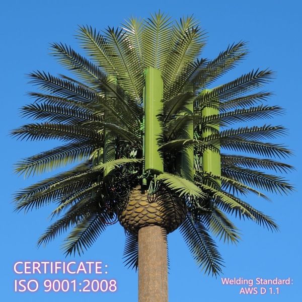 Solar Powered Bionic Tree Tower Custom Design Multi Antenna For Urban Edge