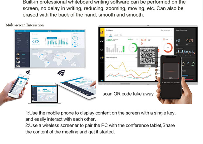 Infrared Meeting Room Interactive Display 60 Touch Screen Monitor