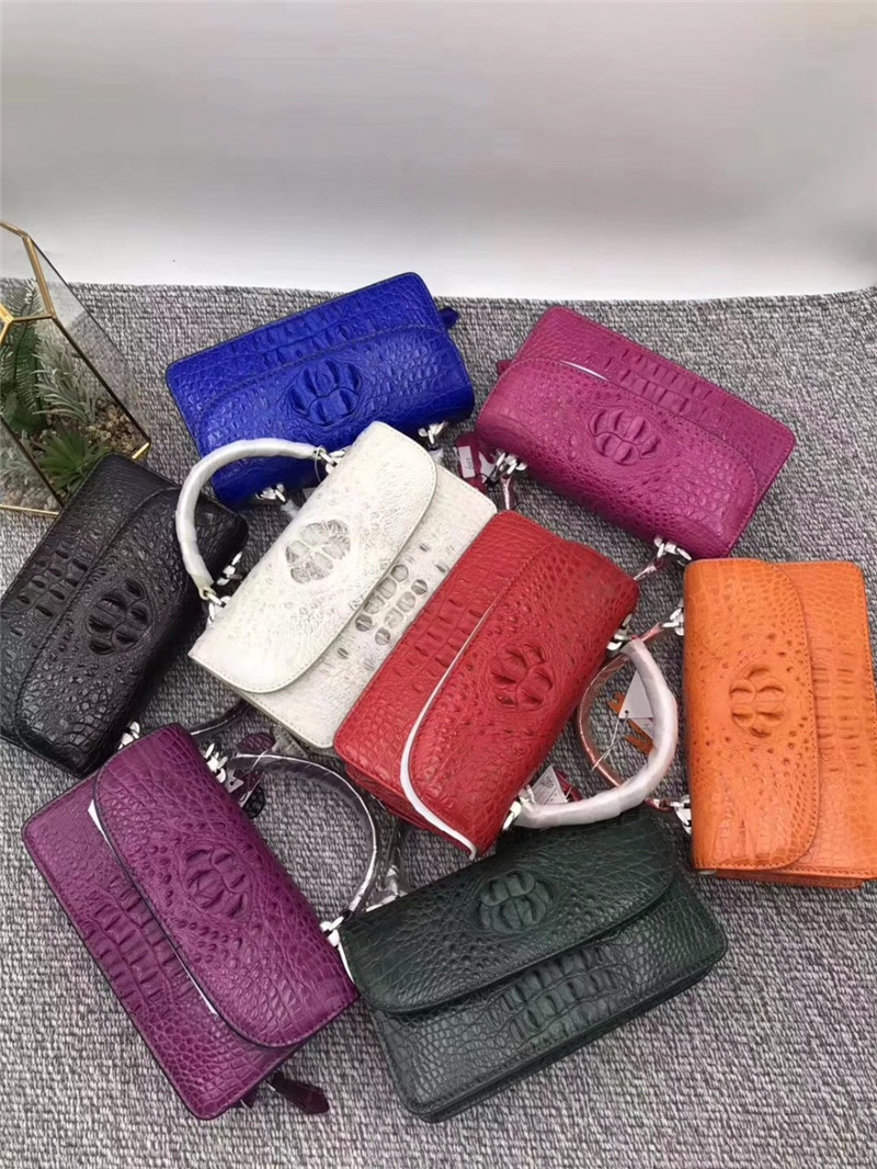 Fashion Genuine Crocodile Leather Women Small Mini Handbag Lady Purse Authentic Alligator Skin Female Cross Shoulder Bag